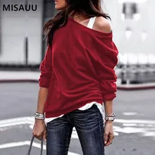 MISAUU Female Jumper Sweatshirt Sexy Off Shoulder Hoodies Top Autumn Winter Crew Neck Pullovers Tracksuit Ladies Tops Plus Size MISAUU Female Jumper Sweatshirt Sexy Off Shoulder Hoodies Top Autumn Winter Crew Neck Pullovers Tracksuit Ladies Tops Plus Size