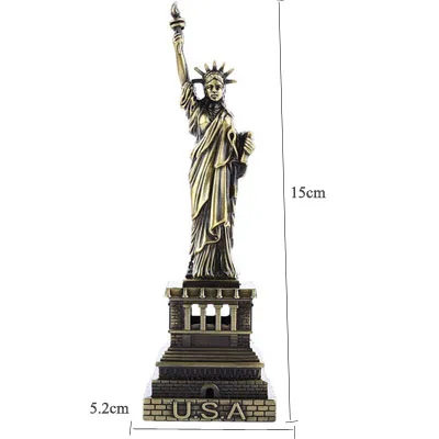 ERMAKOVA Металл всемирно известная архитектурная модель здания статуя ориентир туристический сувенир украшение для дома и офиса - Цвет: Statue of Liberty