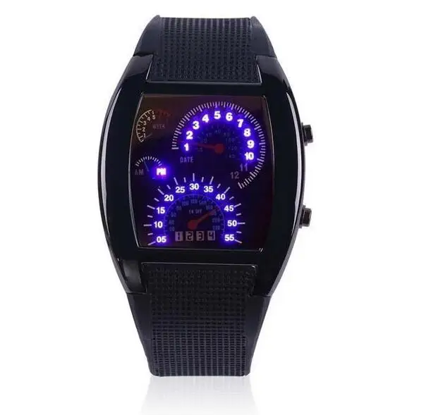 

2016 Hot sale Digital LED Backlight Military Wrist Watch Wristwatch Sports Meter Dial Watches For Men RPM Turbo Sport Watch