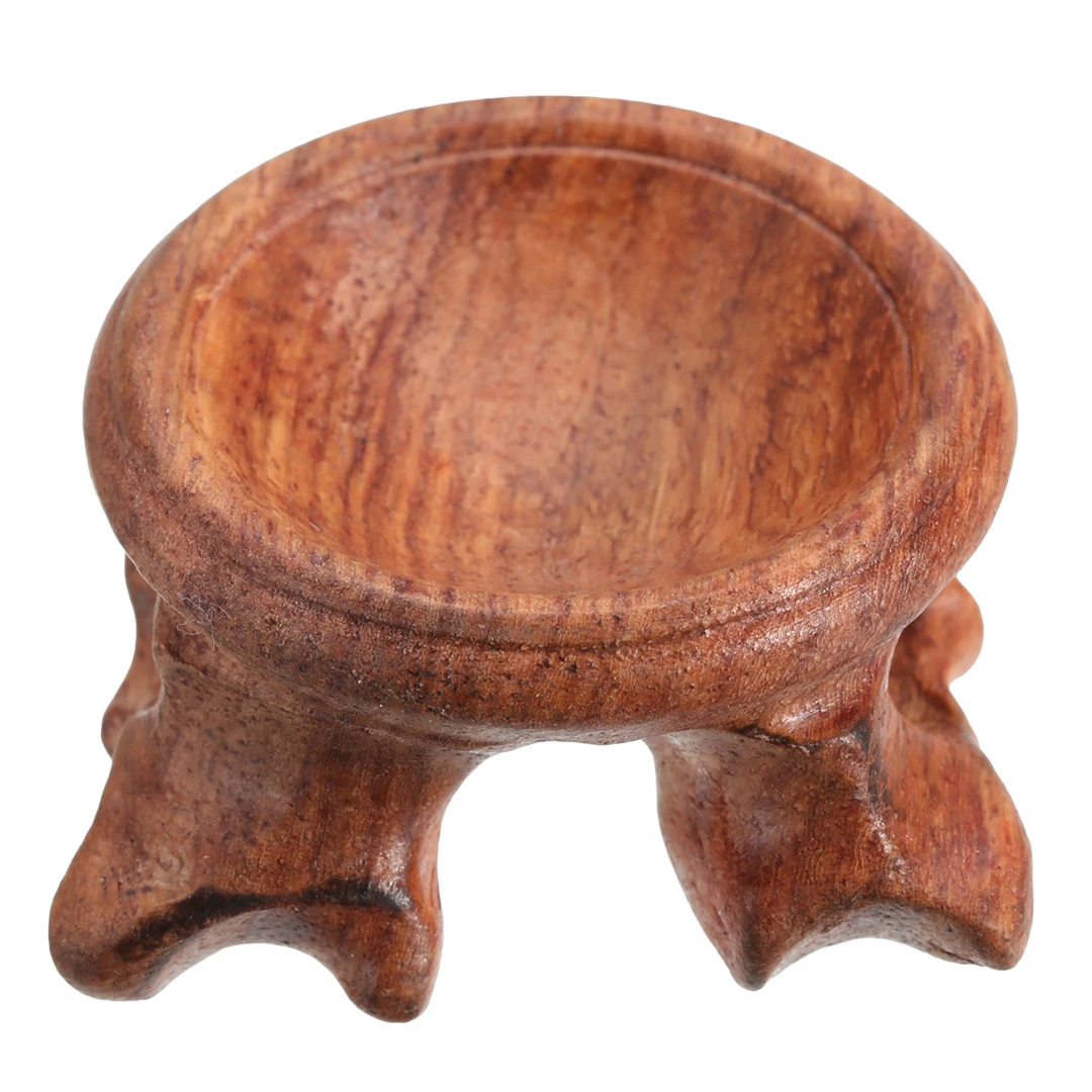3cm Inner Diameter Rosewood Wood Wooden Stand Holder For Crystal Sphere Ball Random Color