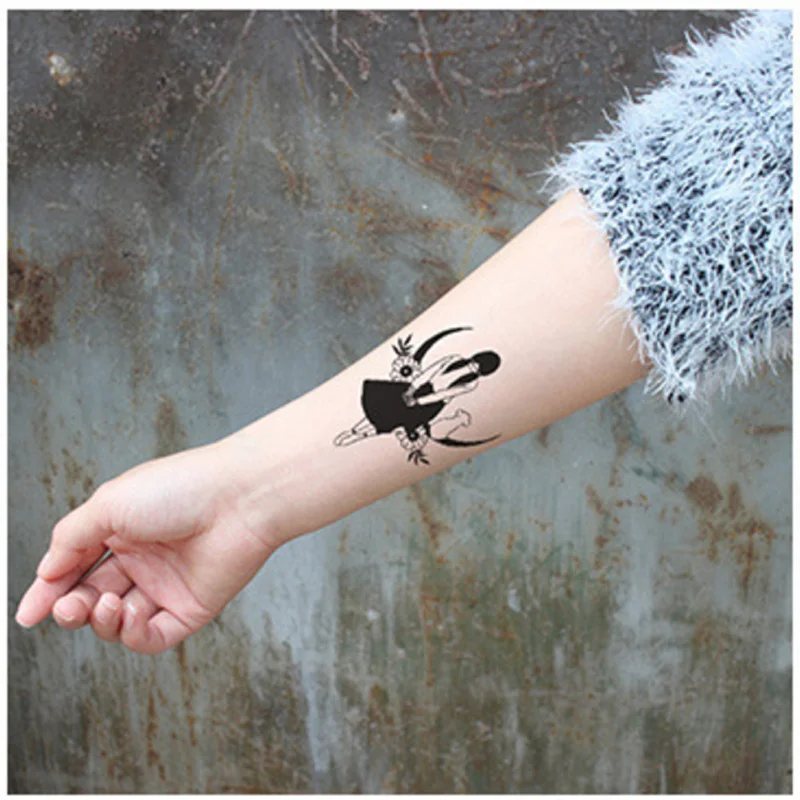 

Water Transfer fake tattoo sticker old school skirt gril flower moon Waterproof Temporary Tatto flash tatoo for woman man kids