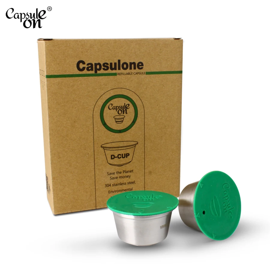 En Ligne Capsule en métal de Capsulone acier inoxydable Compatible pour la capsule réutilisable rechargeable de Machine de dolce gusto café de cadeau