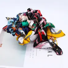 Cinta Larga para el cabello, cuerda para el cabello, bufanda tipo pañuelo, lazo, cola de caballo Vintage, soporte, cadena de Metal, patrones, Scrunchies