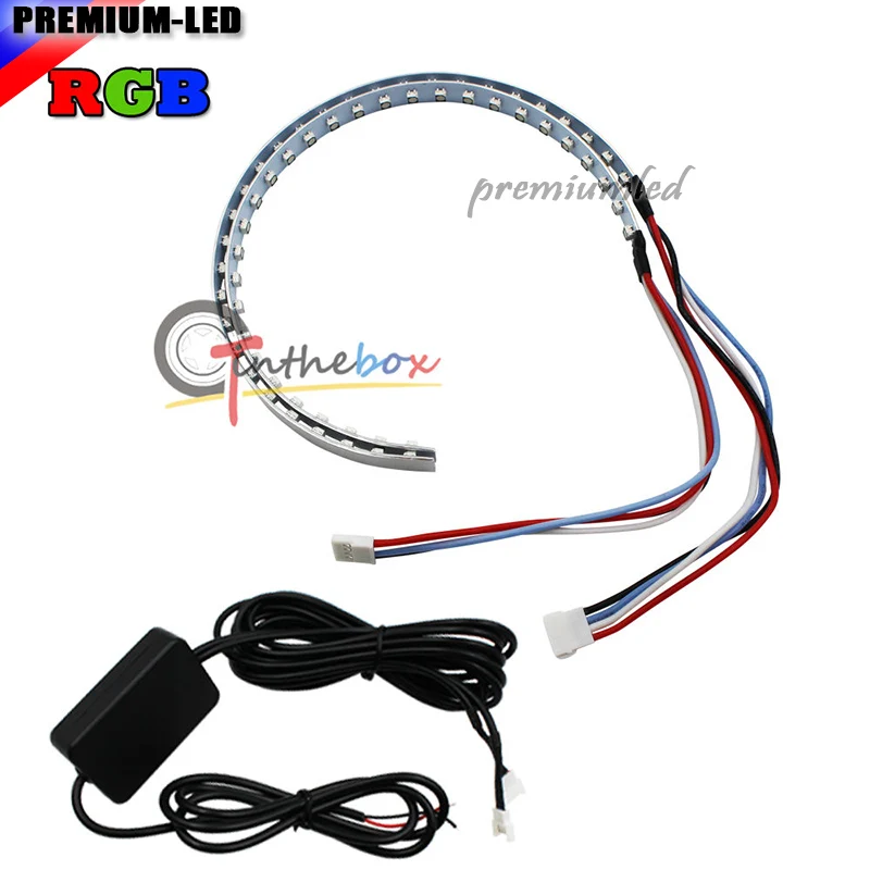 بلوتوث اللاسلكية التحكم عن بعد 15-SMD RGB LED شيطان العين خاتم على شكل هالة كيت ل العلوي أجهزة العرض أو 2.5 \ بلوتوث اللاسلكية التحكم عن بعد 15-SMD RGB LED شيطان العين خاتم على شكل هالة كيت ل العلوي أجهزة العرض أو 2.5 \