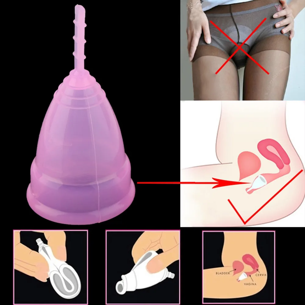Reusable Soft Cup Medical Grade Silicone Menstrual Big Small Sizes Three Colors Women Feminine Hygiene Health Care Supplies | Красота и