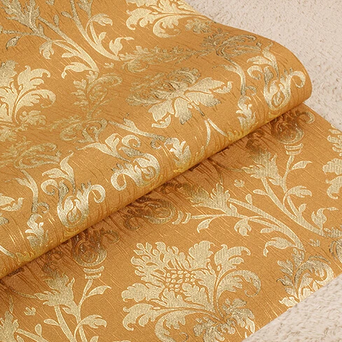

European luxury gold background wallpaper 3D relief murals wall paper Living room TV wallpaper Damascus 3D PVC Wallpaper roll