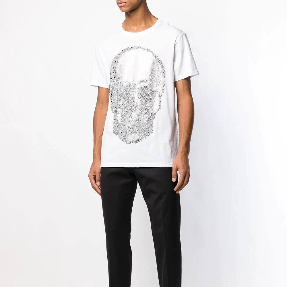 

PPFRIEND Short Sleeve T Shirts Men Skull Printed 100% Cotton T Shirt Summer Casual Brand Clothings M-3XL ADT906191
