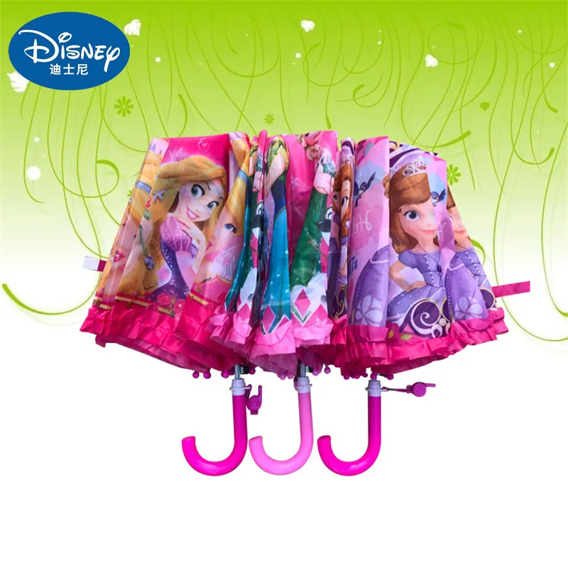 Детский полуавтоматический зонтик Disney Mickey Cars Frozen Elsa Anna Белоснежка София Человек