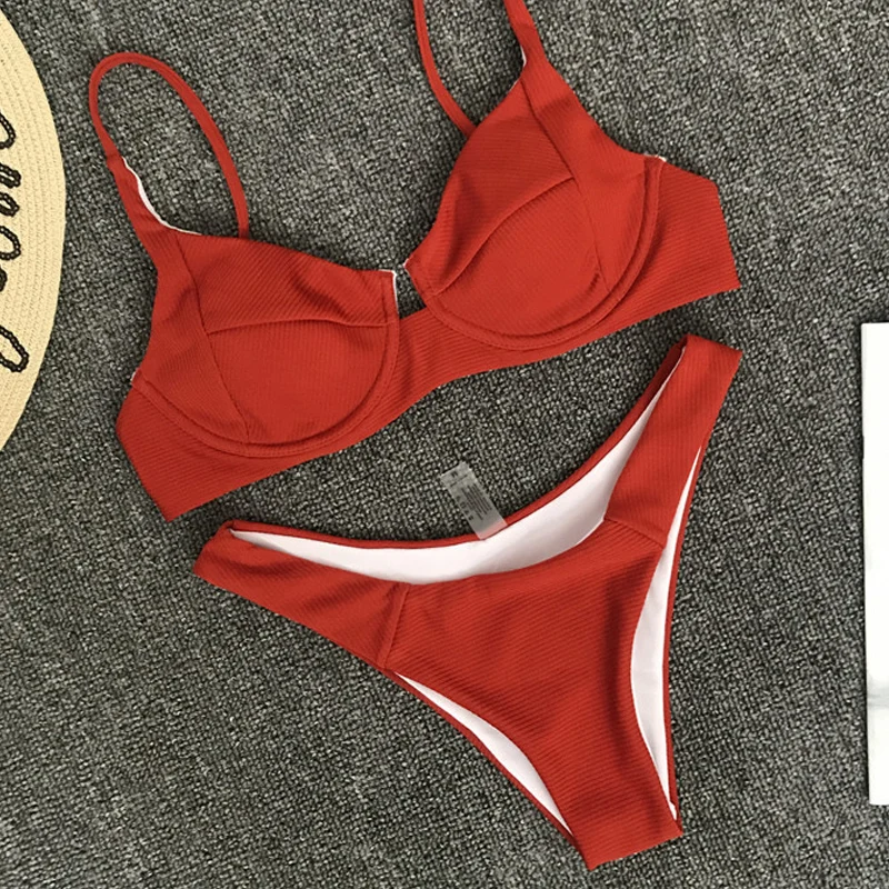 

Swimwear 2019 Bikinis Women Swimsuit Female Bathing Suit Swimming Suit for Women Yellow Sexy Brazilian Thong Bikini Set Monokini