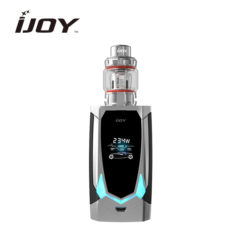 

Electronic Cigarette Original Ijoy Avenger 270 234w Box Mod Voice Control with Mesh coil Avenger Sub Ohm Tank RBG LED Light