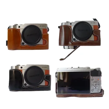 

PU Leather Camera Case Half Bag Cover Battery Open For Fujifilm X-A5 XA5 bottom-open