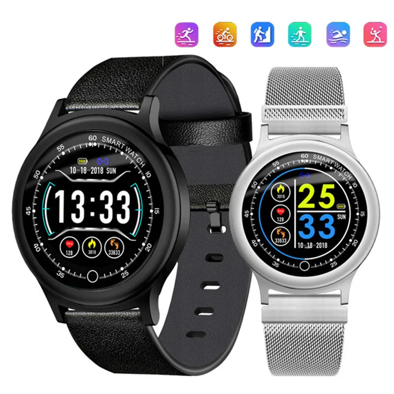 

Q28 Smart Watch Men Metal Strap Replacement IP68 Waterproof Heart Rate Blood Pressure Monitor SNS Notifications Smartwatch