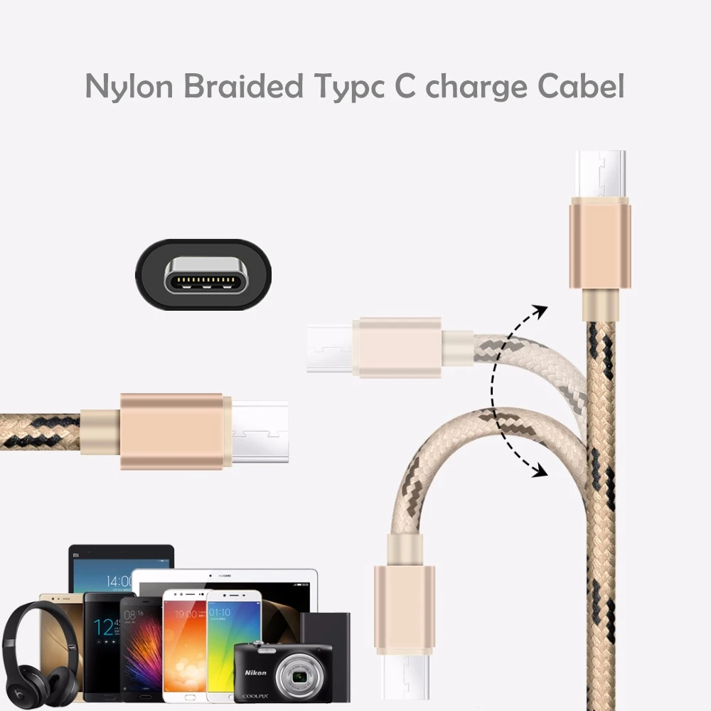 Нейлоновое зарядное устройство BYLEEN USB 3 0 Type C длина кабеля 25 см 1/2/3 метра для Meizu 16th