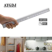 20 светодиодный фонарь энергосберегающий автоматический датчик движения беспроводной PIR шкаф кухня спальня шкаф для домашних лестниц настенные светильники