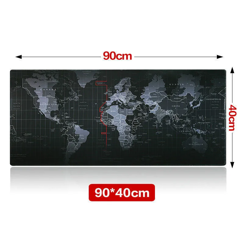 2 Size Anti-Slip World Map Speed Game Mouse Pad Mat Laptop Gaming Mousepad