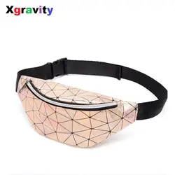 Xgravity модная новинка Женская Повседневная треугольная Лазерная дизайнерская простая Дамская поясная сумка для отдыха крутые красочные
