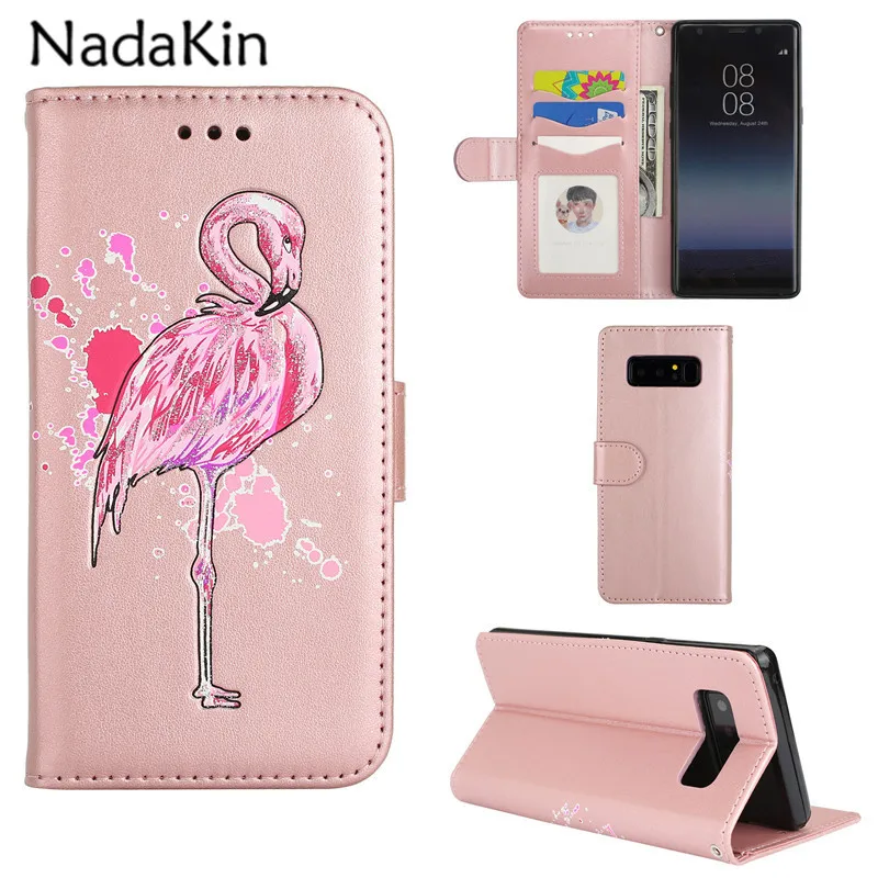 

3D Painted Flamingos Flip Leather Case for Samsung Galaxy S5 S6 S7 S8 Edge Plus J3 J4 J5 J6 A3 A5 2016 2017 2018 Note 8 Cover