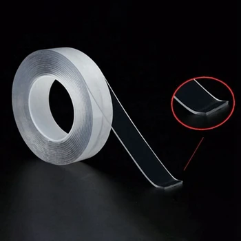 

2019 Double Sided Tape Nano Transparent No Trace Acrylic Magic Tape Reuse Waterproof 1m,2m Adhesive Tape Cleanable