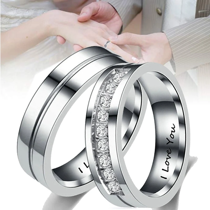 Обручальное кольцо из нержавеющей стали с фианитами, очаровательные мужские и женские кольца с надписью «His& Her I Love You», обручальные кольца assassins creed