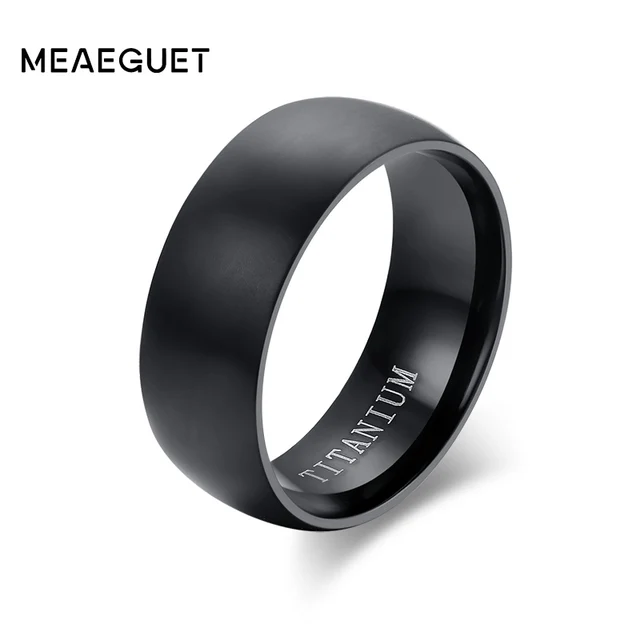Meaeguet Fashion Men S Black Anium Ring Matte Finished Clic Meaeguet Fashion Men S Black Anium Ring Matte Finished Clic Engagement Anel Jewelry For Male Wedding Bands