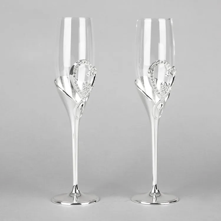 

Champagne Glass Wedding Heart Design with Crystal Red Wine Champagne Flute Creative Goblet/ Wedding Birthday Gift