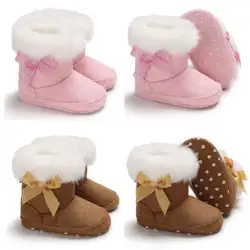 Одежда для малышей обувь для девочки Зимняя Теплая обувь для колыбельки теплый хлопок Slip-on Мягкие Мокасины Обувь для маленьких девочек s 0-18