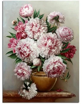 

5D Diamond Embroidery Peony Flowers Of The Bent Branches Diy Diamond Painting Cross Stitch Full Square Diamond Mosaic Decorative