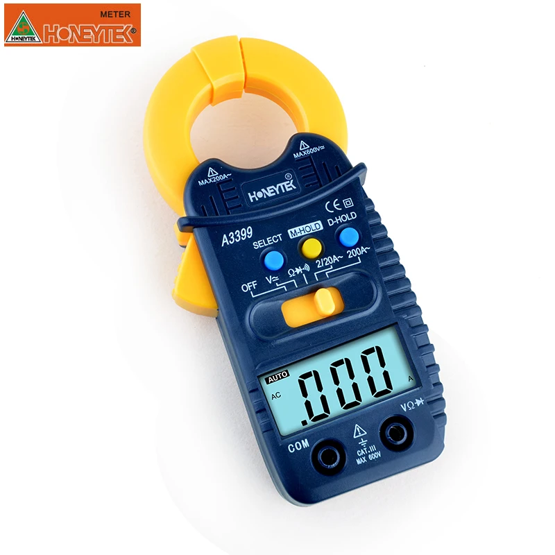 A3399 Digital LCD Clamp Multimeter Meter Current ACDC Voltage Resistance Capacitance Frequency Temperature Tester Detection (6)