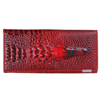 

Women Wallet Female Coin Purses Holders Genuine 3D Embossing Alligator Ladies Crocodile Long Clutch Wallets