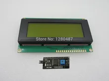Free shipping ! 5pcs/lot LCD module Yellow and green screen IIC/I2C 2004 5V 20X4 LCD board provides library files for arduino