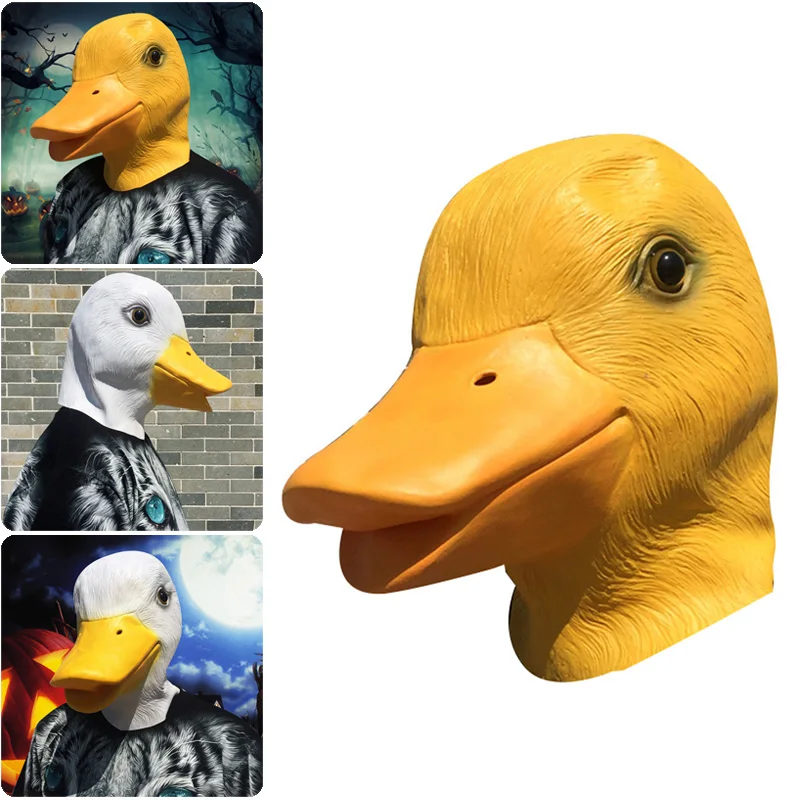 

Creepy Rubber Animal Mask Latex Party Yellow Duck Animals Mask Adult Cosplay Party Halloween Masquerade Funcy Dress Supplies