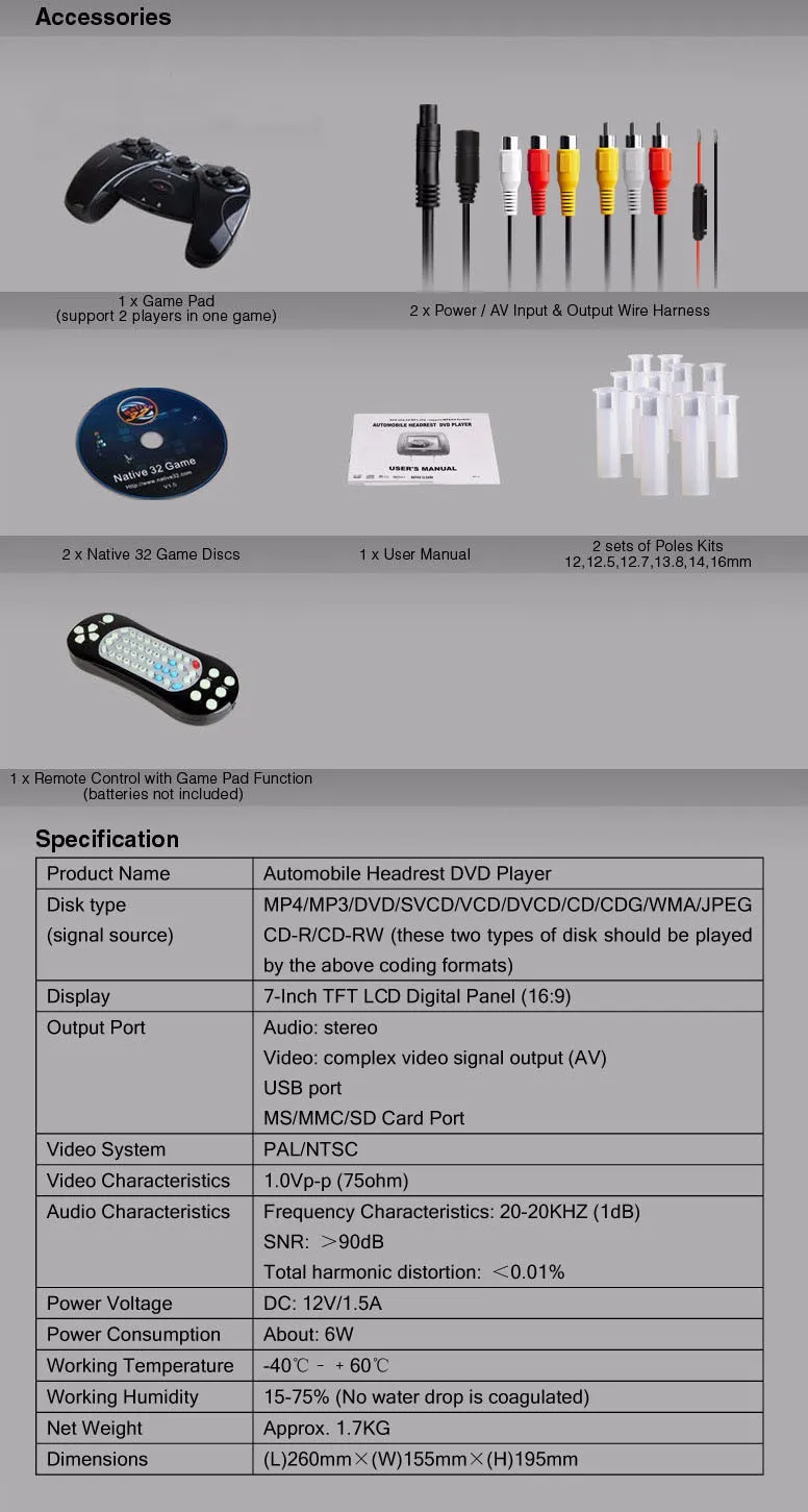 2x" Серый подголовник автомобиля монитор с функцией DVD и USB SD FM передатчик ИК передатчик и 2 ИК наушники(черный и бежевый опционально