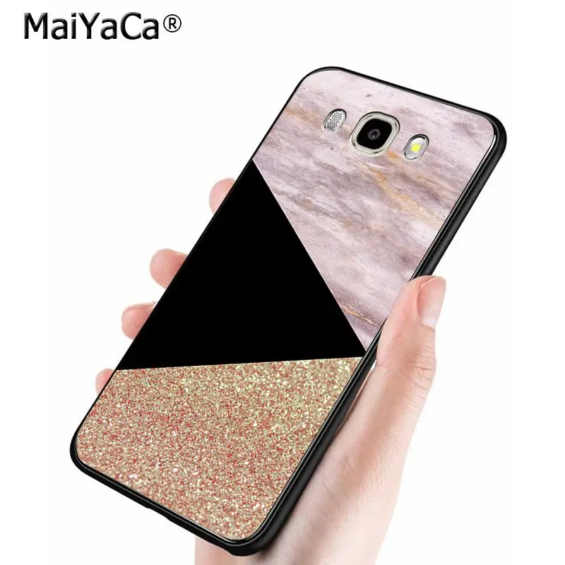 Fashion Geometric Splice Pattern Marble gold pink marble stone