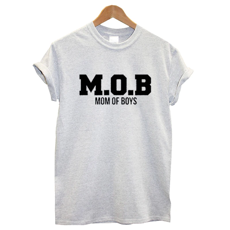 Женская футболка с круглым вырезом EnjoytheSpirit Mom of Boys M.O.B Mama Повседневная Свободная