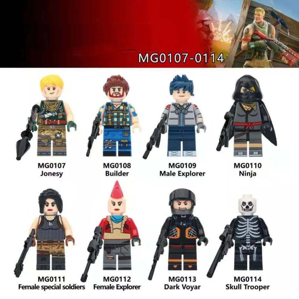 

FORTNIGHT Night of the fortress Action figures DIY Multi-character game model Assembling Building Block Toys fortni