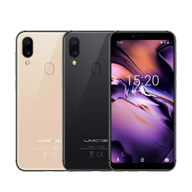 

UMIDIGI A3 5.5"incell HD+display 2GB+16GB smartphone Quad core Android 8.1 12MP+5MP Face Unlock Global Band Dual 4G Mobile Phone