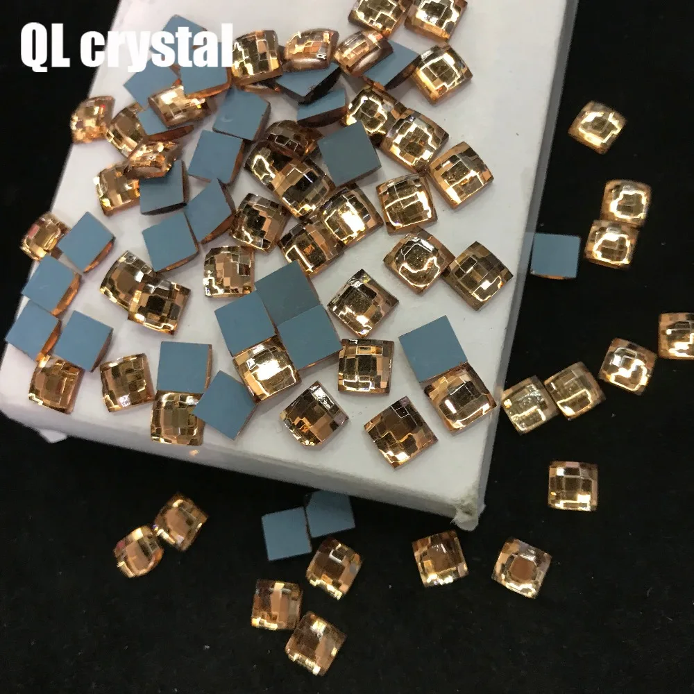 QL Кристалл 8 мм кристалл Популярные DIY Одежда одежды обуви сумки клей на плоских спинках стеклянные кристаллы, стразы