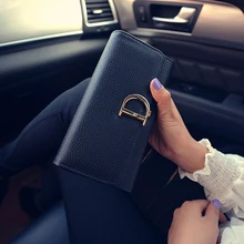 2016 New Women Wallets Brand High Quality Clutch Handbag PU Leather D Letter Large Capacity Purse Luxury Design Card Holder
