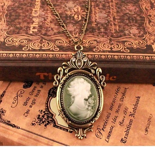Long Charm Necklace Bronze-Magic Book-