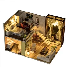 K028 DIY деревянный кукольный домик милый спальня Миниатюрная модель здания мебель модель для детских игрушек