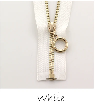 3# открытого типа 40/50/60/70/90/120 см Роуз Золотой ползунок металлические медные застежки-молнии для сумок обувь, одежда «сделай сам» - Цвет: White