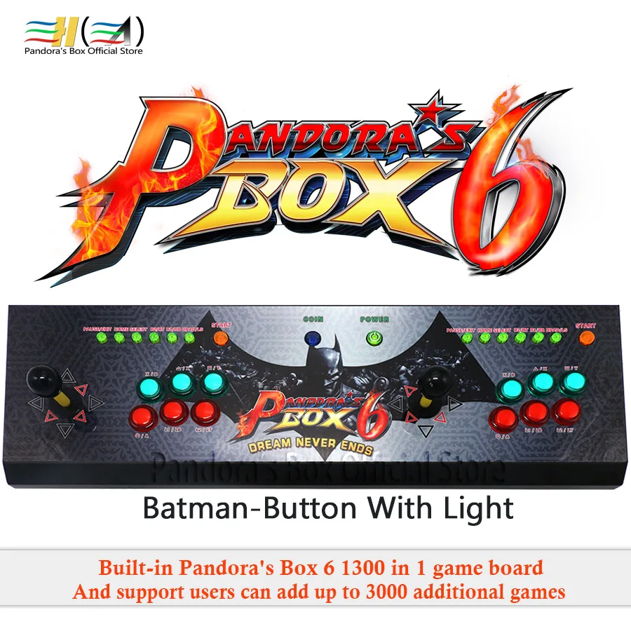 2 игрока Pandora's Box 6 консоль 1300 в 1 аркадная игра джойстик Кнопка usb джойстик для ПК Поддержка fba mame ps1 игры tekken 3d