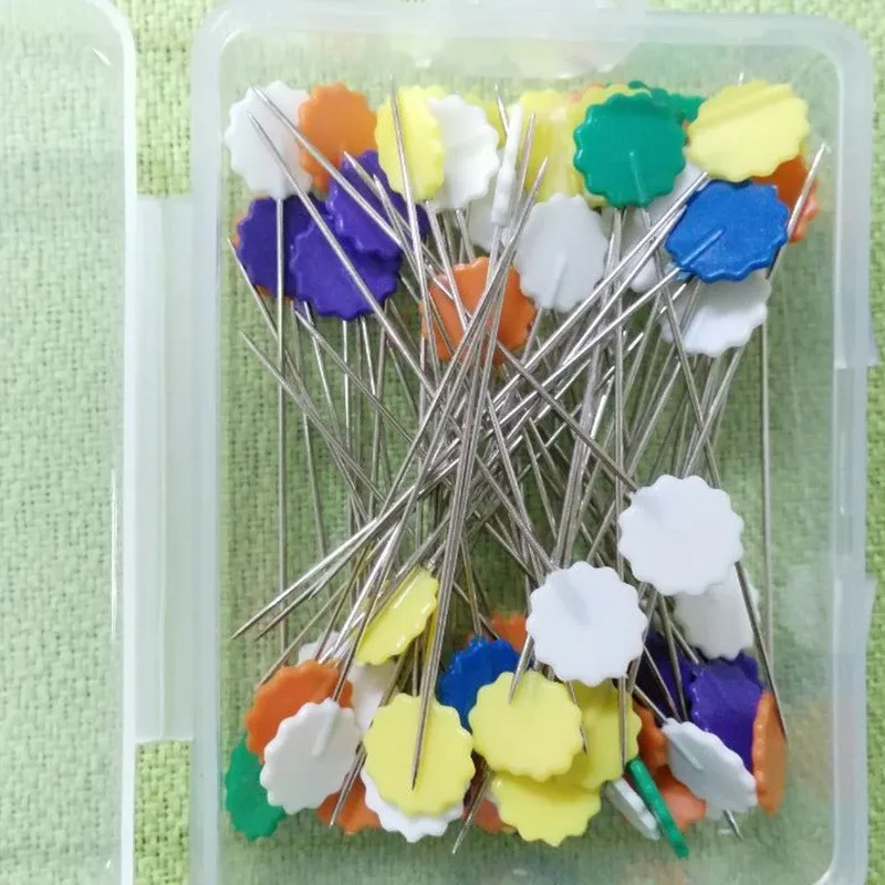 

100Pcs/lot Sewing Accessories Patchwork Pins Flower Pin Sewing Pin With Box