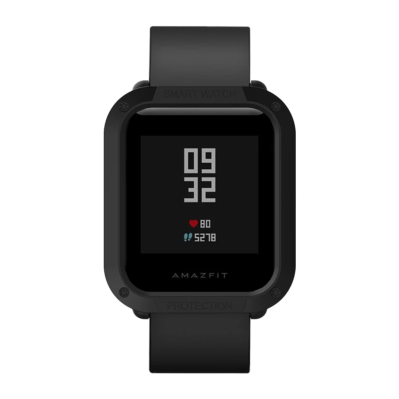 Самый дешевый красочный жесткий чехол для Xiaomi Amazfit Bip BIT PACE Lite Youth Watch чехол защитный чехол - Цвет: Black case