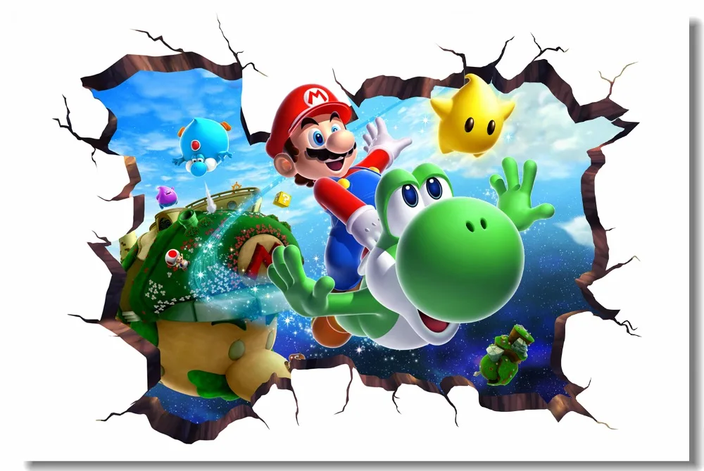 Custom Canvas Wall Decor Bee Luigi Mario Poster Super Mario Galaxy Wall