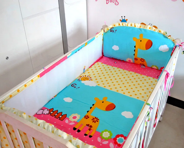 ФОТО Promotion! 5PCS Mesh Baby Bed Sets Free Shipping Baby Crib Bedding Sets Baby Bed Bumper (4bumpers+sheet)