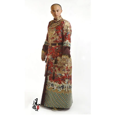 Цин тонкий Embrodiery династии Цин принц официальный костюм Hanfu для ТВ-игра bubujingxin Великолепная вышивка мужской костюм - Цвет: 10th Prince B