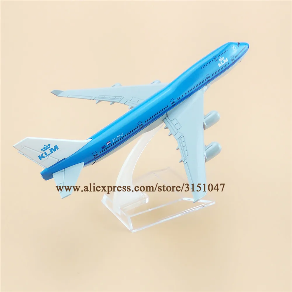 Сплав металла Air KLM B747 авиакомпания модель самолета KLM Boeing 747 Airways модель самолета Стенд самолет детские подарки 16 см