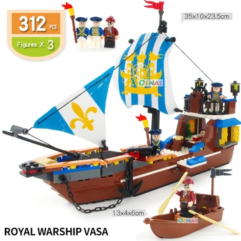 

Caribbean Pirate compatible Building Bricks Blocks kid toy set Royal warship pirate stronghold block Children birthday gift