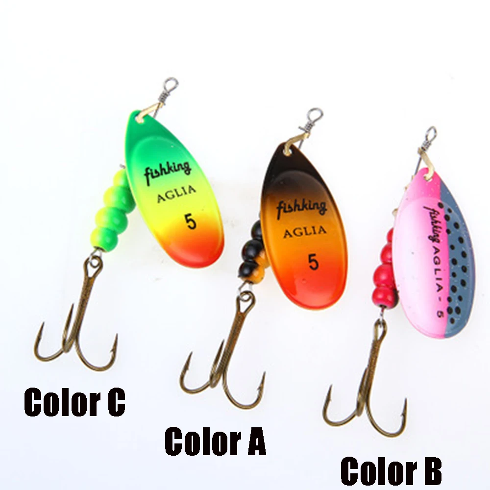 

1Pcs Durable Spinner Fishing Bait 0#-5# 3 Color With Mustad Treble Hooks 35647-BR Arttificial Fishing Lure Fishing Accessories